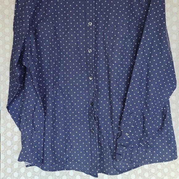L.L.Bean Women’s Blue Polka Dot Collared Wrinkle Free Button Down Shirt 2X - Picture 2 of 7